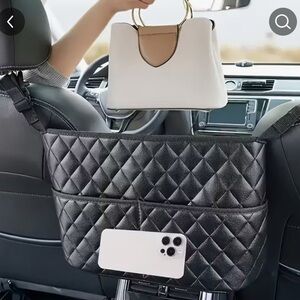Black Quilted Car Seat Organizer